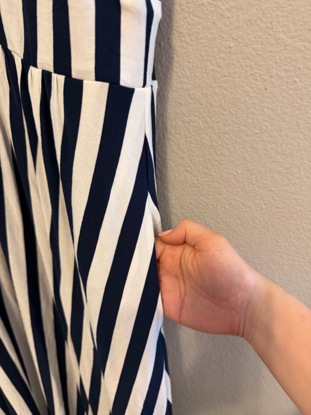 Boden Olympia Jersey Maxi Dress Navy White 16-18R - Picture 5 of 10